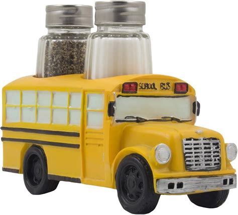 school bus salt and pepper shakers